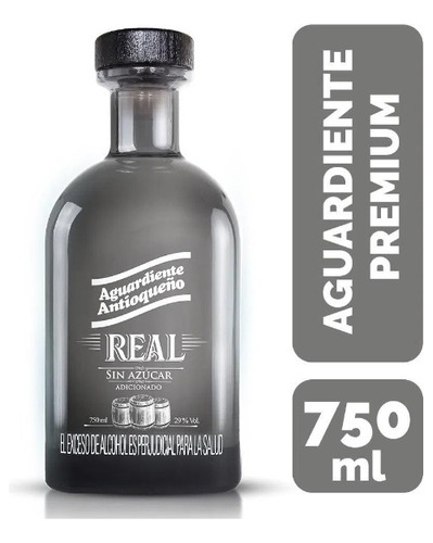 Aguardiente Real Silver Sin Azucar - mL a $97