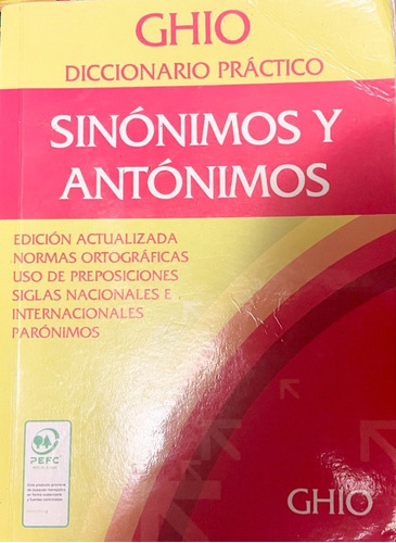 Diccionario De Sinónimos Y Antónimos - Ghio