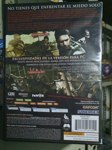 Resident Evil 5 Pc Fisico Nuevo Sellado Castellano Abasto