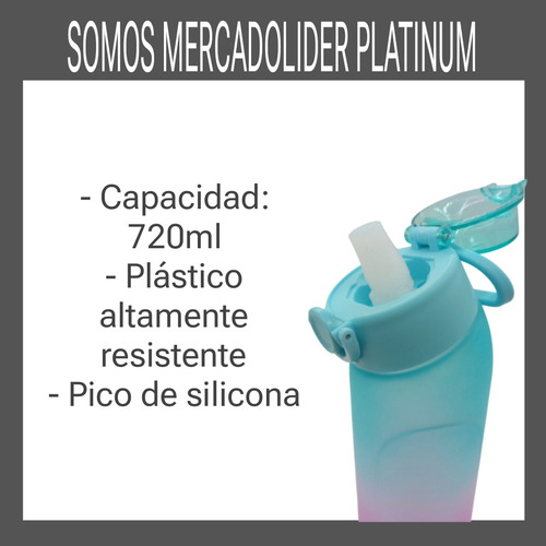 Botella Plástico Reforzado Con Cápsula Aromática 720ml Celeste Fuccia