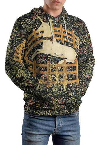 Sudadera Con Capucha 3d De Moda El Unicornio Está En Cautive