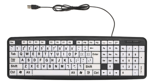 Teclado Usb Con Cable Para Usuarios De Baja Visión Con Gran