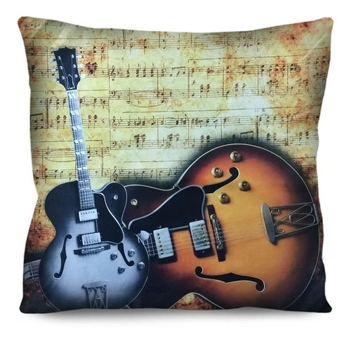 Almofada Guitarra Rock Música 42cm Decoração Sofá Ou Cama R4