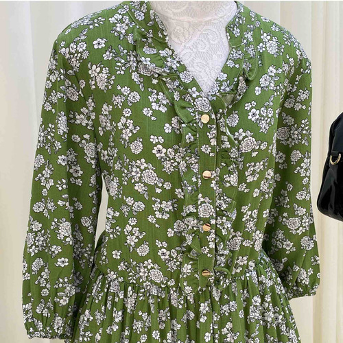 Imagem 8 de 8 de Vestido Longo Rodado Verde Florida
