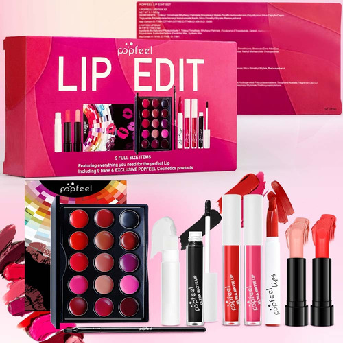 & Set De Maquillaje B Lip, Brillos Labiales Con Colores