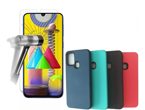 Funda Color Mas Vidrio Templado 9h Para Samsung Galaxy M31 