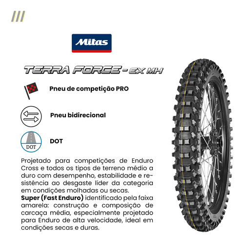 Pneu Dianteiro Mitas 90/100-21 Terra Force-ex Mh 57r Super