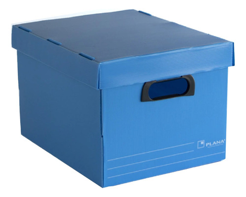 Caja Archivo Plastico Con Tapa 38x30x26 Calidad Plana X 3 Color Azul