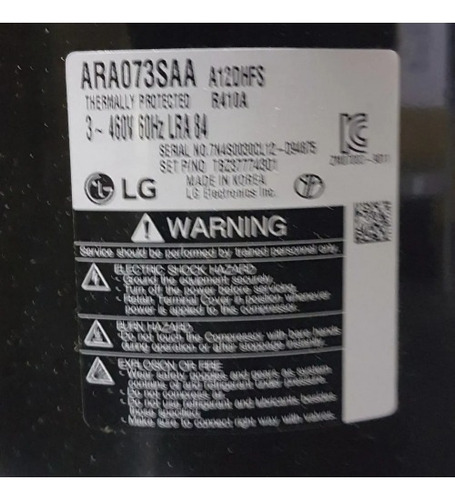 Compressor Scroll 3/460v Ara073saa Multi-v Plus Tbz31726801