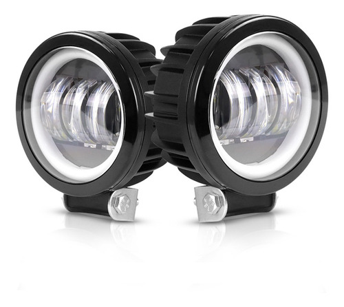 Par Faro Ojo De Án Gel Redondo 3 Led 30w Lupa 6d Estrobos