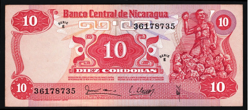 Nicaragua Billete 10 Córdobas Del Año 1979 Sin Circular