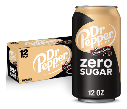 Dr Pepper And Cream Soda Zero Sugar, Latas De 12 Onzas Liqui