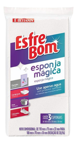Esponja Mágica Branca De Melanina Bucha Limpa Sem Detergente