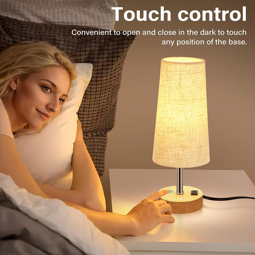 Lámpara De Mesita De Noche Con Control Táctil Para Dormitori
