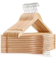 Comprar Perchas De Madera Para Ropa Con Barra Pantalones Set X 6 Uni
