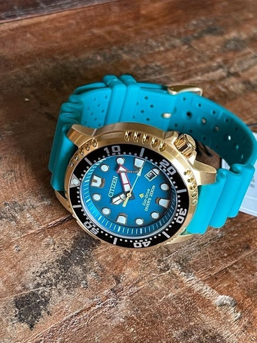 Citizen Promaster Dive Aqua Gold Dial Bn0162-02x Color del bisel Oro
