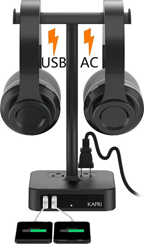 Soporte Doble Para Auriculares Con Cargador Usb Kafri Para .