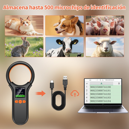 Lcd Recargable Escáner De Microchips Para Mascotas Kuiiyer
