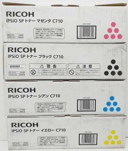 Kit De Toner Ricoh Ipsio Sp C710 - 4 Cores.