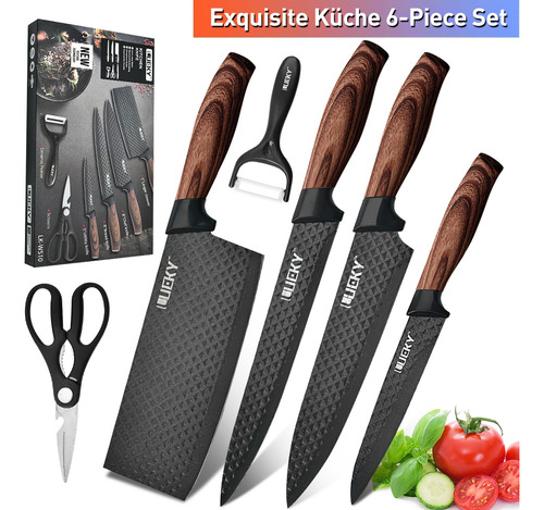 Juego De Cuchillos 6 Pz Cocina Acero Inoxidable Y Pelado