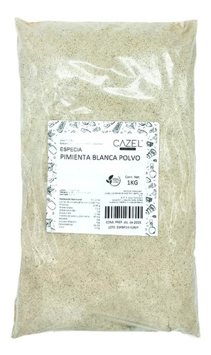Imagen 1 de 2 de Pimienta Blanca Molida En Polvo Premium 1kg