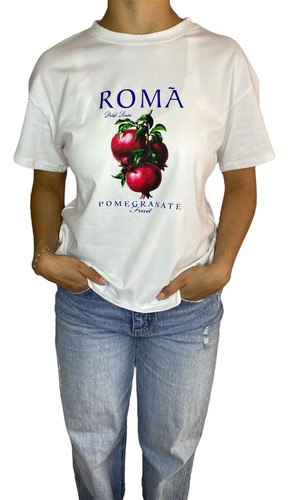 Playera Estampada Granada Oversize Mujer Moda Casual Premium