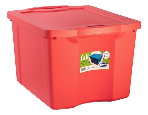 Caja Organizadora Plástica Reforzada Fullbox 120 Lt Wenco Color Rojo