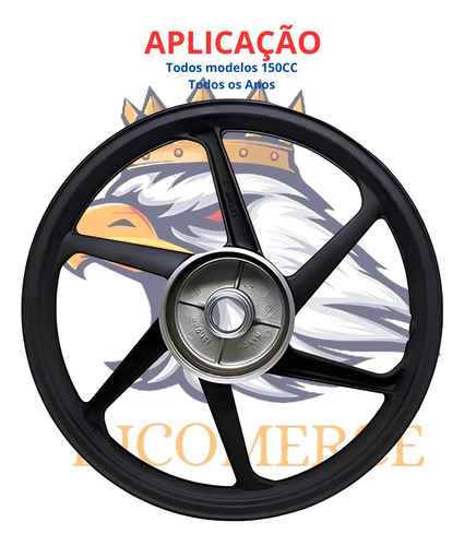 Roda Traseira Liga Titan150 Fan150 6p F.tambor Fabreck 160