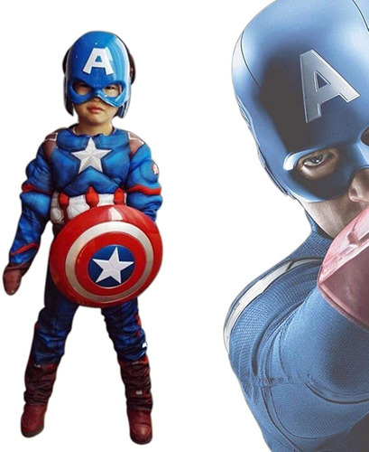 Capitán América Disfraz Muscular Clásico