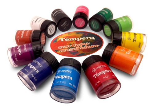 Témperas Set De 12 Colores 20ml. Buena Calidad.