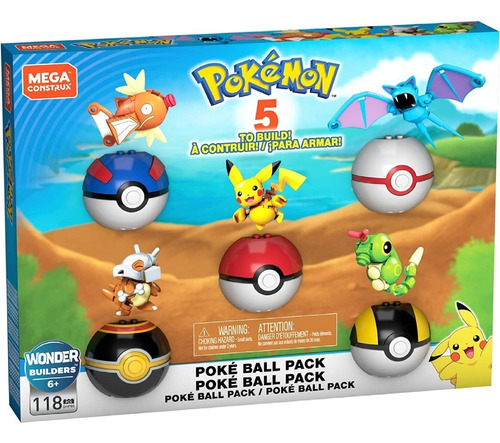 Pokemon Set Construcción Juego De Pokebolas