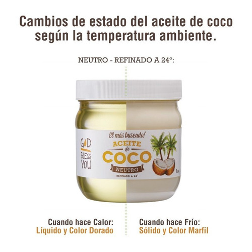 Aceite De Coco God Bless You Neutro 1L