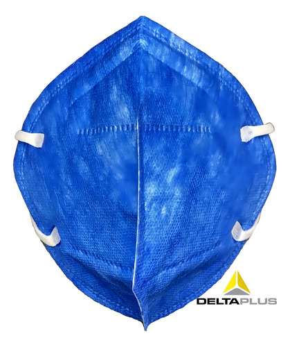 Mascarilla Pff2 sin válvula respiratoria N95 Ca, kit 100 unidades, color azul