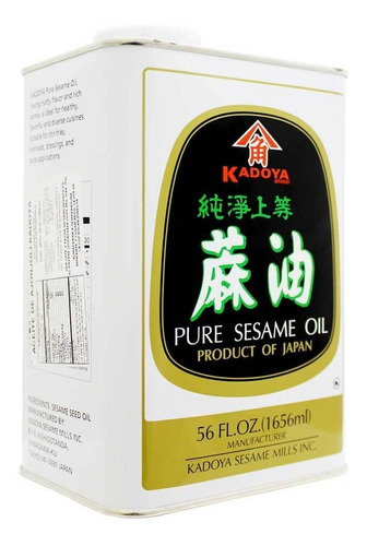 Aceite de sésamo puro Kadoya en lata de origen Japón 1656mL