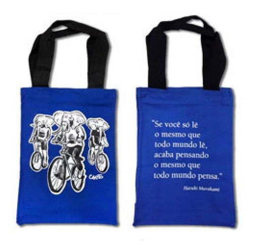 Imagem 1 de 1 de Ecobag 3d - Martins Fontes - Elefantes De Bicicleta- Azul