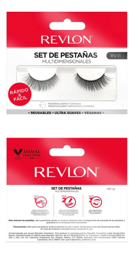 Set x2 Pestañas Modelo 11 color negro Revlon