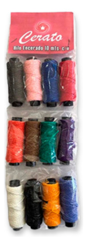 Hilo Encerado 12 Bobinas X 10 Mts. C/u. Colores Surtidos
