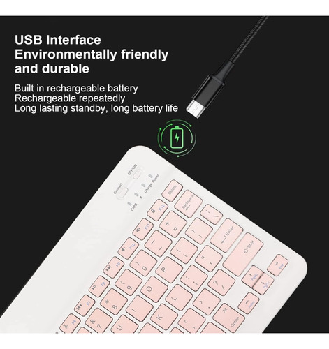 Kit Teclado Mouse Soporte Compatible Con Ipad Apple 9 G 10.9 Rgb