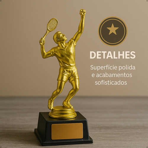 Troféu Premiação Beach Tenis 25cm Taça Esportes Eventos