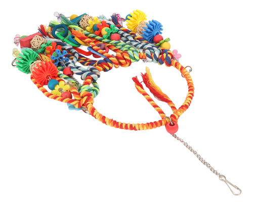 Brinquedo Rope Chew Perch Bird Swing Toy Colorful Beak Grind