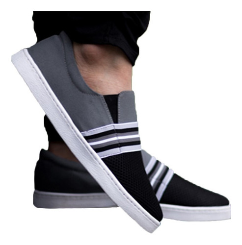 Zapatos Mocasines Tres Lineas Negro Originales Maxi®