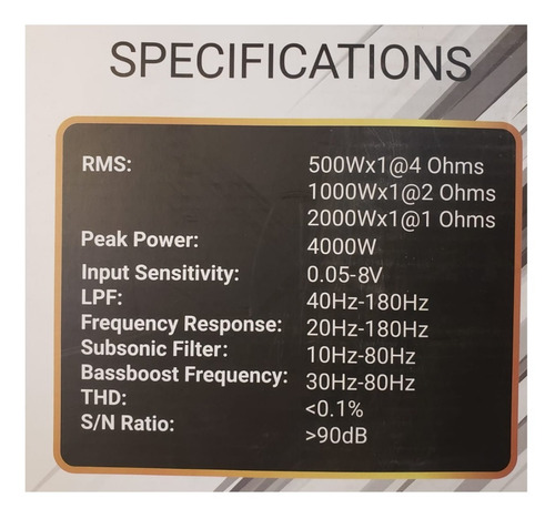 Imagen 5 de 6 de Amplificador Clase D De 1 Canal Rks-ul2000.1 4000w