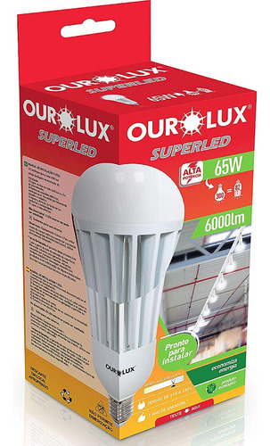 Lâmpada Led Branca Alta Potência 65w 6500k E27 Ourolux