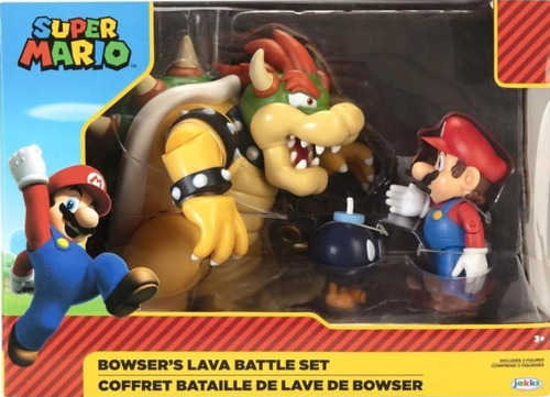 Figura Mario Vs Bowser Lava Battle Set