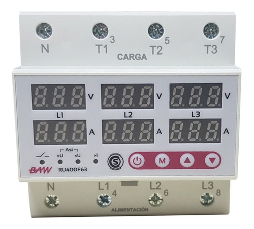 Imagen 2 de 8 de Protector Tensión Trifásico 63a Plus Voltamperometr Cuotas
