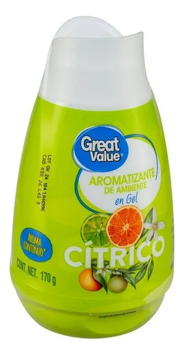 Aromatizante Ambiental Great Value En Gel Cítrico 170 G