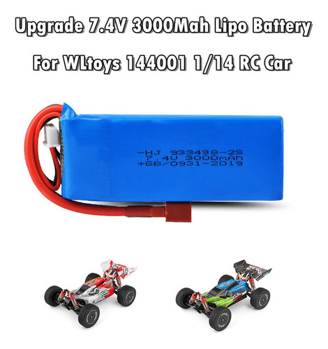 Atualização 7.4v 3000mah 2s Lipo Bateria Parte Para Wltoys 1