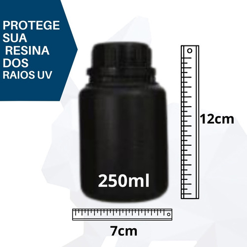 Imagem 2 de 6 de 10x Frasco Preto 250ml Com Tampa Lacre Vedação Interna