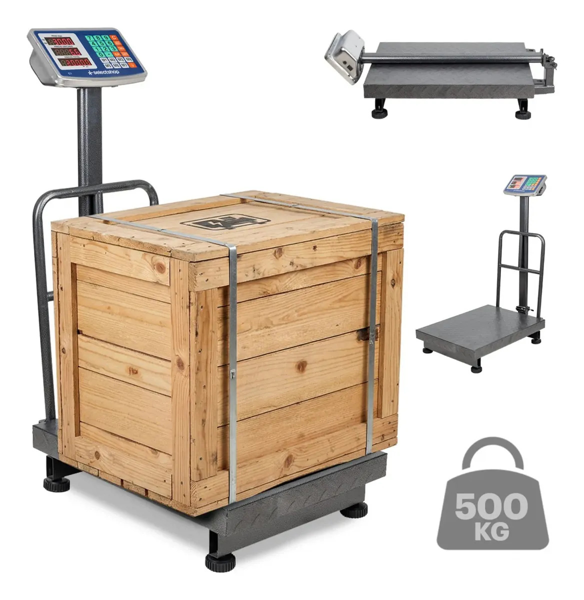 Imagen de Bascula Industrial Digital Comercial 500kg Con Plataforma Color Negro