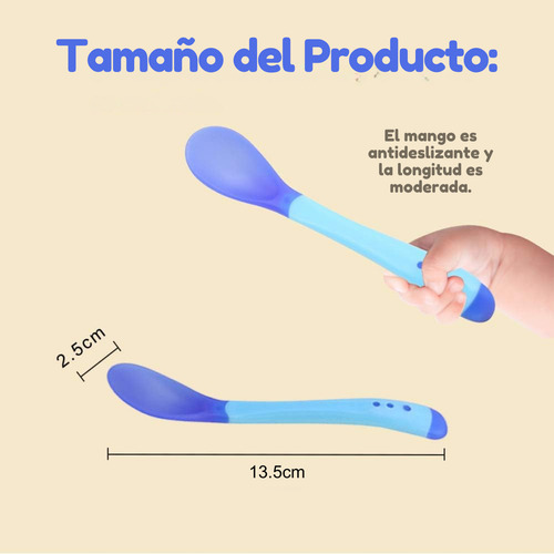 4 Piezas Cuchara Bebé Cambia Color Temperatura Comida Regalo